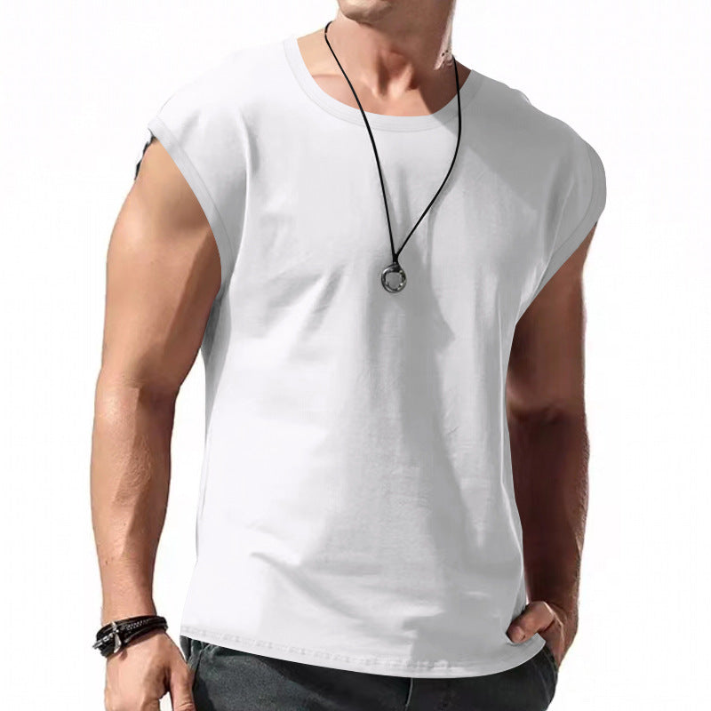 Ärmelloses Herren T-Shirt Lockere Passform Rundhals Modern