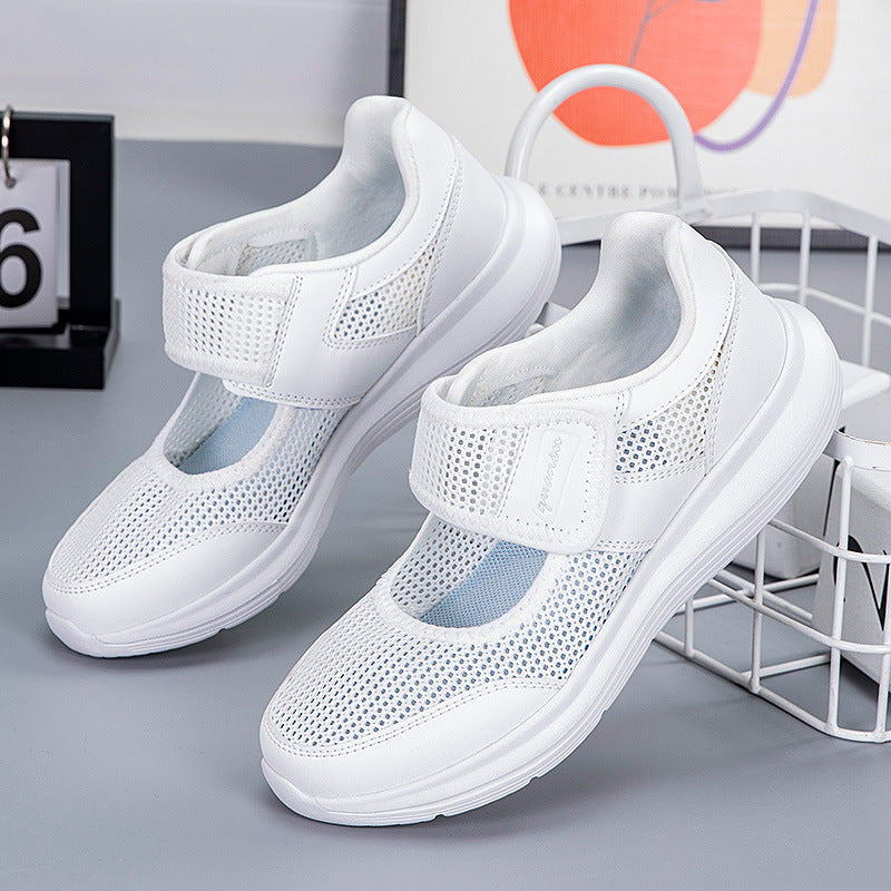 Damen Sneaker Sportlich Atmungsaktiv Netzdesign Schwarz