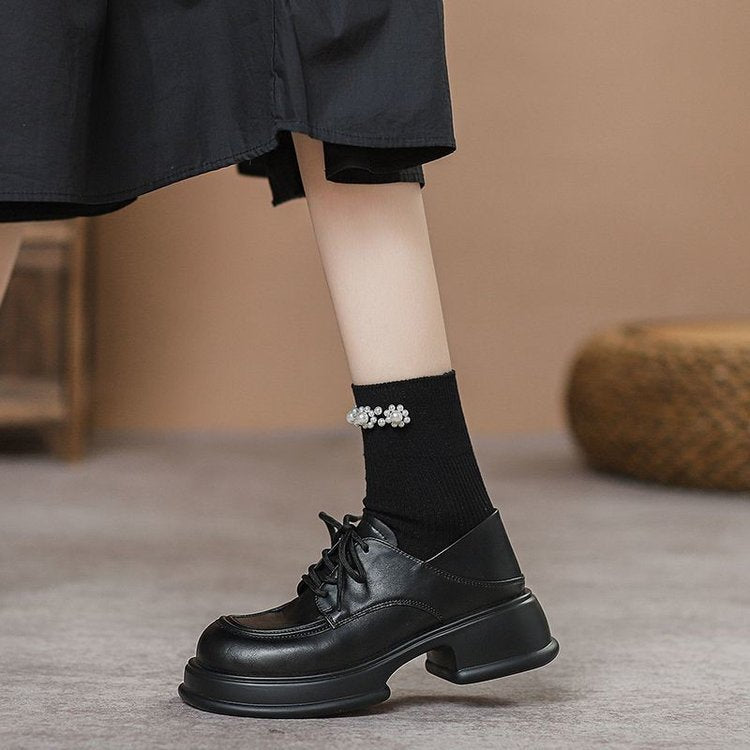 Damen Schnürschuhe Klassisch Bequem Laufsohle