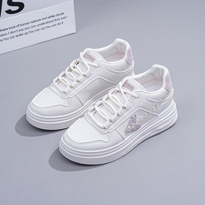 Damen Plateau Sneaker Sportlich Atmungsaktiv Elegant