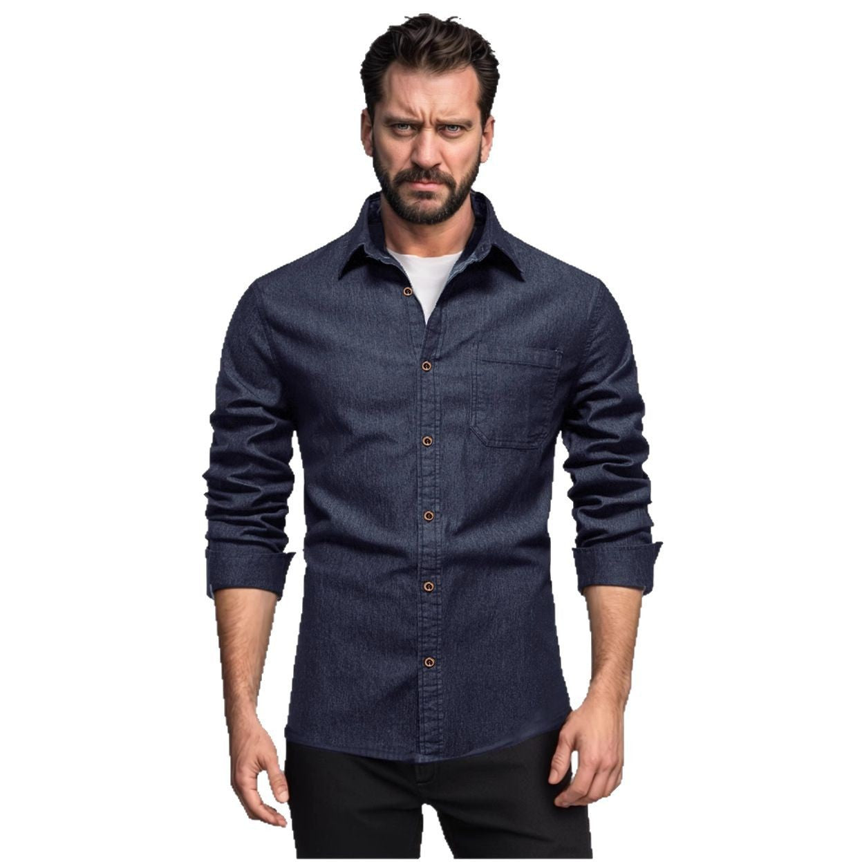 Männer Denim Hemd Modern Slim Fit