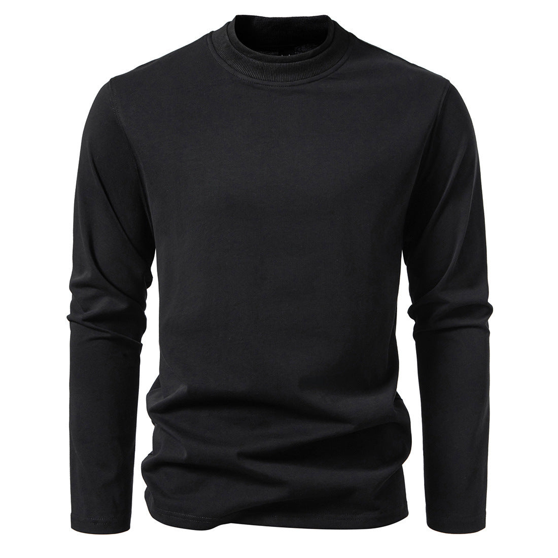 Herren T-Shirt Langarm Baumwolle Rundhals Modern