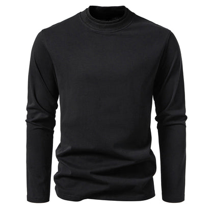Herren T-Shirt Langarm Baumwolle Rundhals Modern