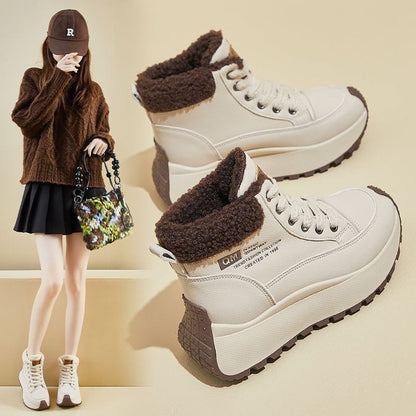 Damen Winterstiefel Modisch Warm Braun - BerlinGlamour