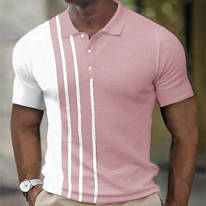 Herren Polohemd Sportlich Streifen Modern