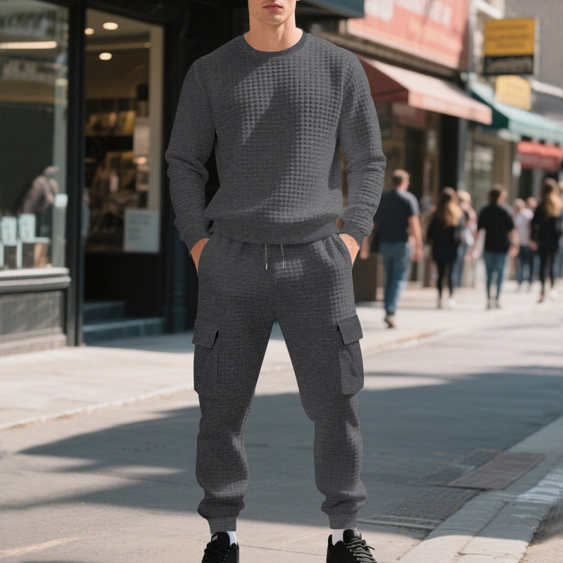 Herren Sweatshirt Set mit Cargo-Hose Jogging Style