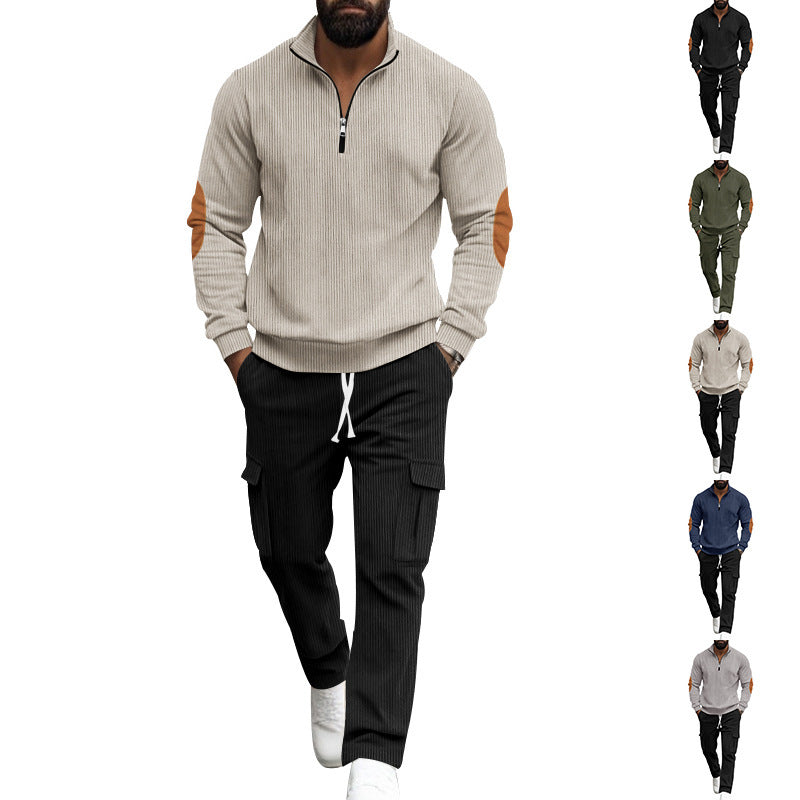 Herren Freizeitset Sportlich mit Reißverschluss und Taschen - BerlinGlamour