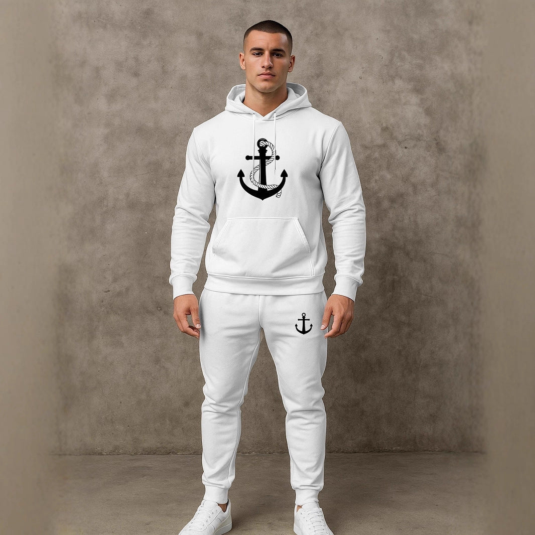 Herren Hoodie Set Maritim Anker Design Sportlich