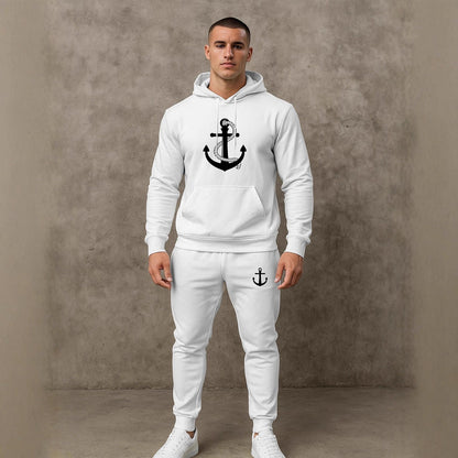 Herren Hoodie Set Maritim Anker Design Sportlich