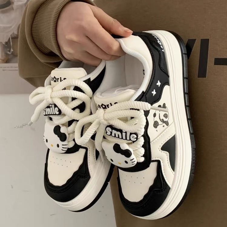 Damen Sneaker Sportlich Panda Design Rutschfest