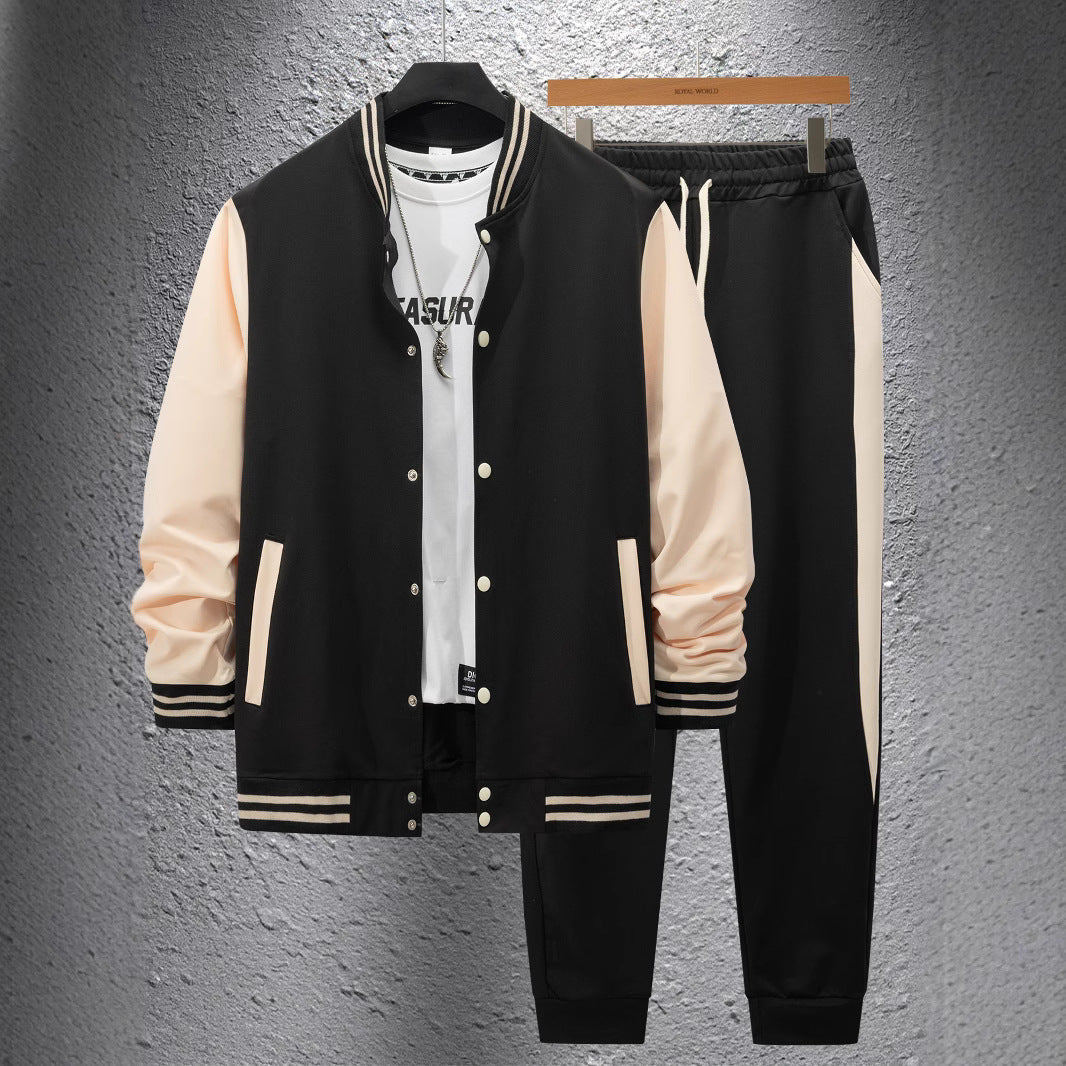 Herren Freizeitanzug Set Sportlich Modern mit Kontrast - BerlinGlamour