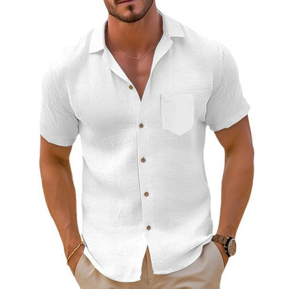 Herren Leinenhemd Kurzarm Elegant Modern