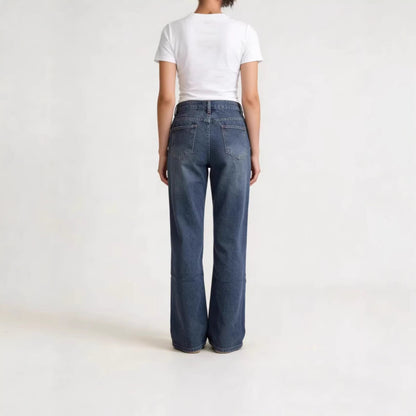 Hohe Damenjeans Stretch Weite Bequem High Waist