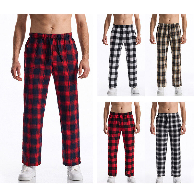 Herren Pyjamahose Weich Flanell Warm Bequem