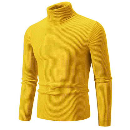 Herren Rollkragenpullover Feinripp Modern Geschnürt