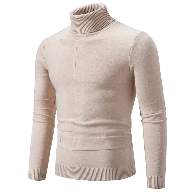 Herren Rollkragenpullover Modern Zopfmuster Elegante Männerpullover