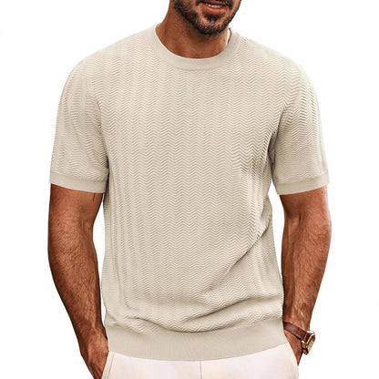 Herren Strickpullover Wellenmuster Bequem Luftig