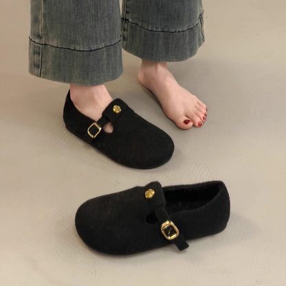 Damen Filzschuhe Elegante Schnalle Warm