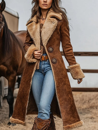Damen Lammfell Jacke Breitkragen Warm und Stylish