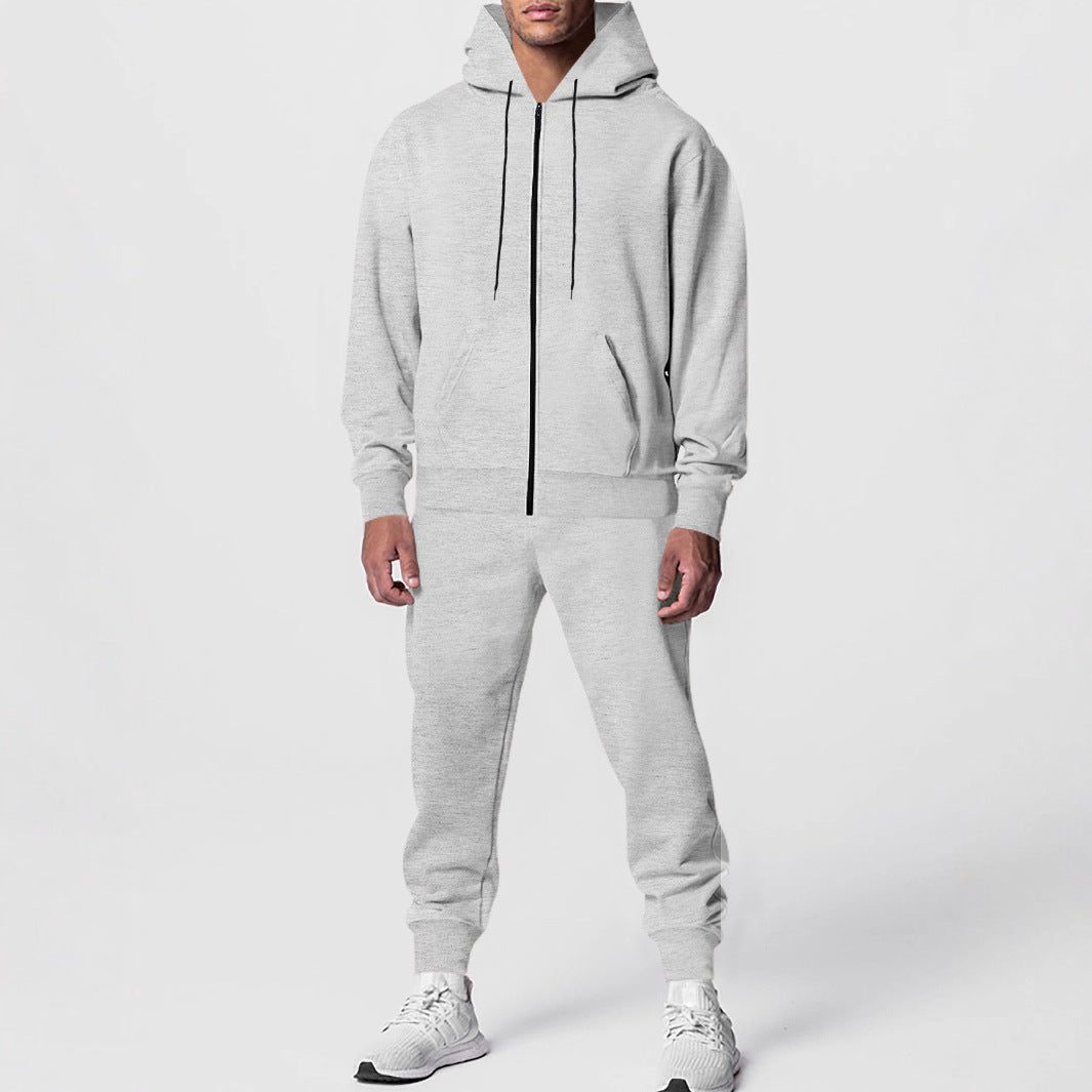 Herren Fleece Jogginganzug Kapuze Sportlich Bequem