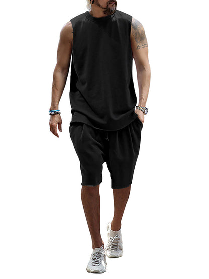 Herren Sportset Tanktop und Shorts Baumwoll Mix