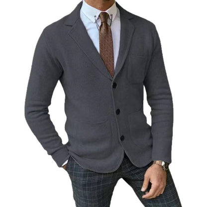 Herren Strickjacke Modern mit Taschen Braun Elegant