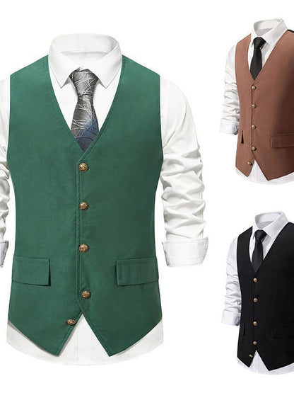 Herren Weste Knopf-Design 2-Taschen Elegant Berlin