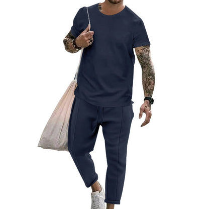 Herren Freizeit Set Moderner Schnitt T-Shirt und Sweatpants