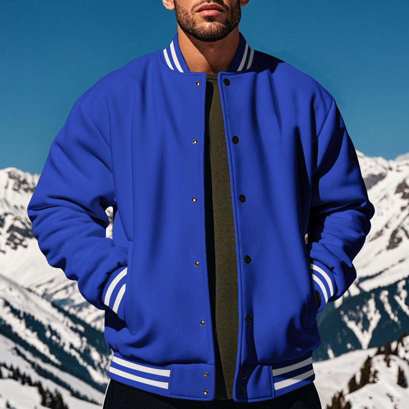 Herren Sportjacke College Style Druckknopf Verschluss