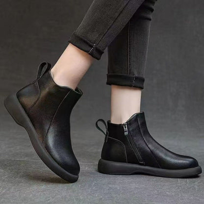 Damen Stiefeletten Elegante Reißverschluss Rutschfest