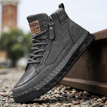 Damen Sneaker High-Top robuste Schuhe mit Reißverschluss