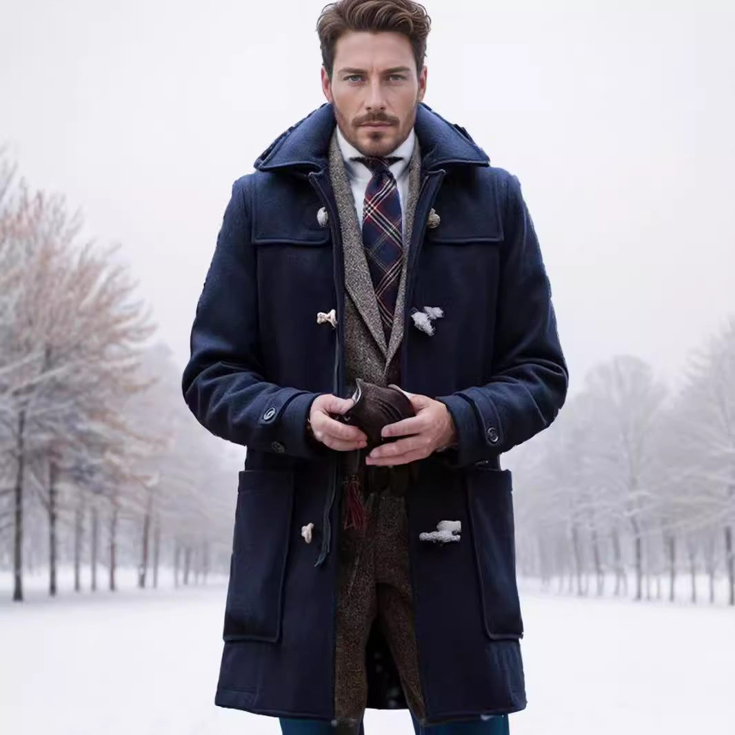 Herren Dufflecoat Klassisch Eleganter Wintermantel