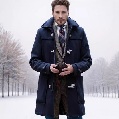 Herren Dufflecoat Klassisch Eleganter Wintermantel