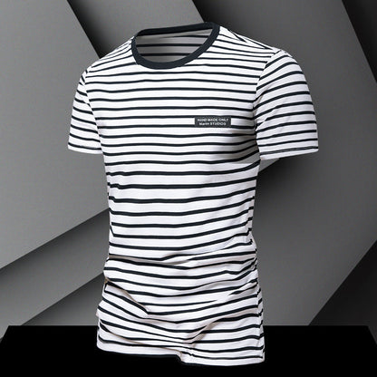 Herren T-Shirt Gestreift Relaxed Fit Casual