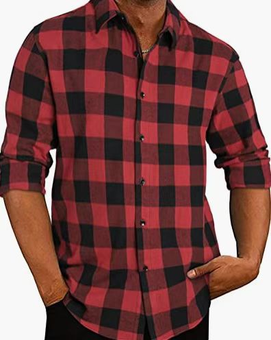 Herren Flanellhemden Kariert Elegantes Design