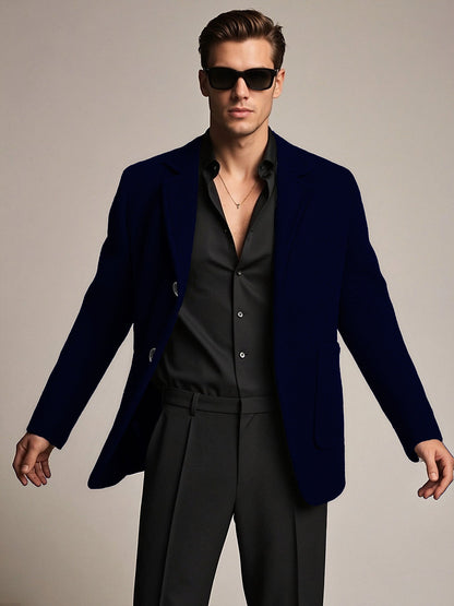 Herren Blazer Elegant Strukturiert mit Taschen Modern