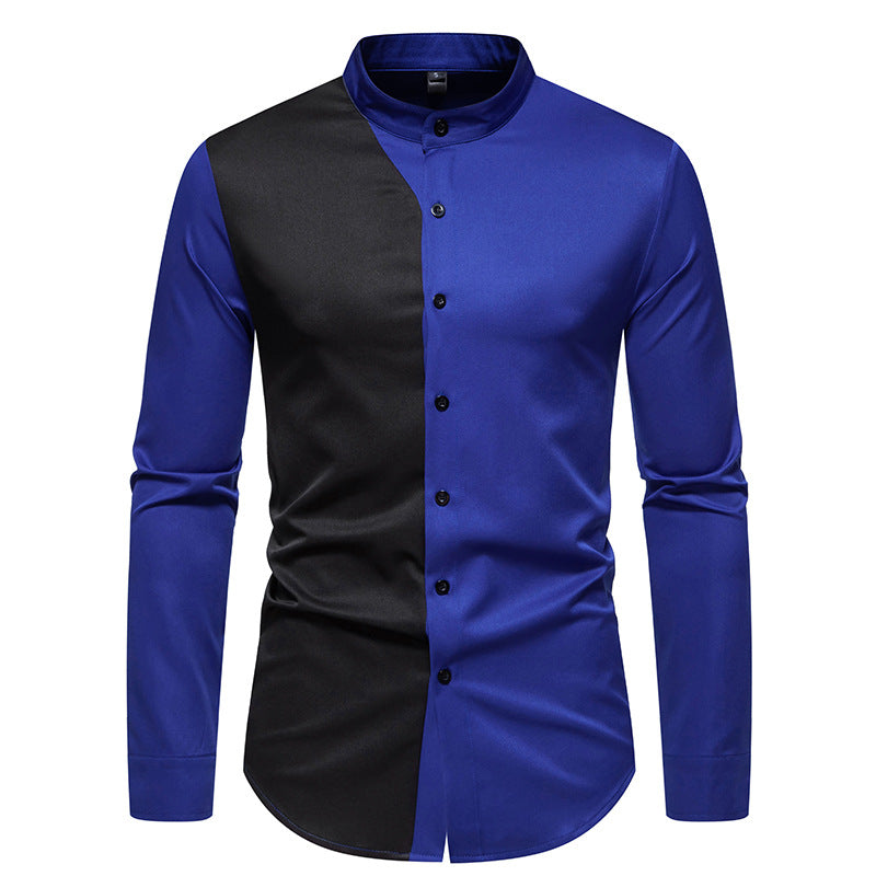 Herren Langarmhemd Modern Farbblock Design Elegant