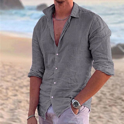 Leinenhemd Herren Sommer Leicht Modern