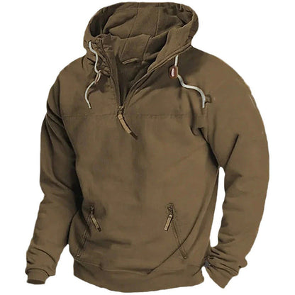 Herren Pullover Lässig Reißverschluss Kängurutasche Größe XL