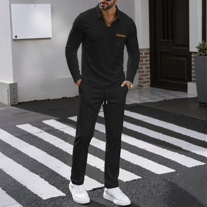 Herren Kombi Set Poloshirt Jogginghose Sportlich Modern