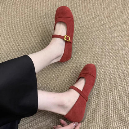 Damen Ballerinas Elegante Mary Jane Schuhe mit Riemchen