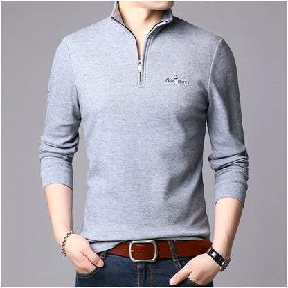 Herren Pullover Stehkragen Modern Reißverschluss Fein - BerlinGlamour