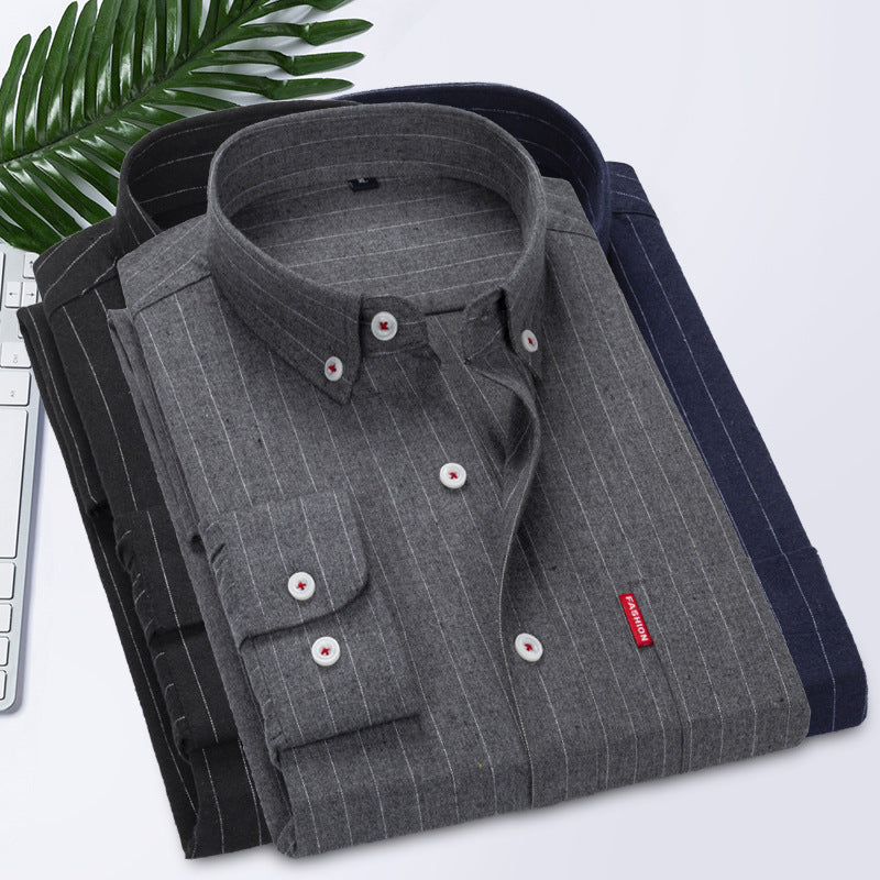 Herren Langarmhemd Elegantes Streifenmuster Slim Fit - BerlinGlamour