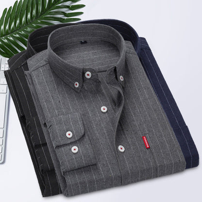 Herren Langarmhemd Elegantes Streifenmuster Slim Fit - BerlinGlamour