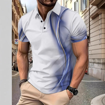 Herren Poloshirt Modern Grafik atmungsaktiv Berlin Style - BerlinGlamour