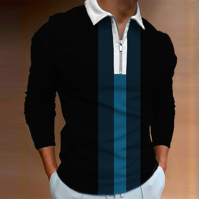 Herren Tennisoberteil Langarm Modern Farbblock Sportlich