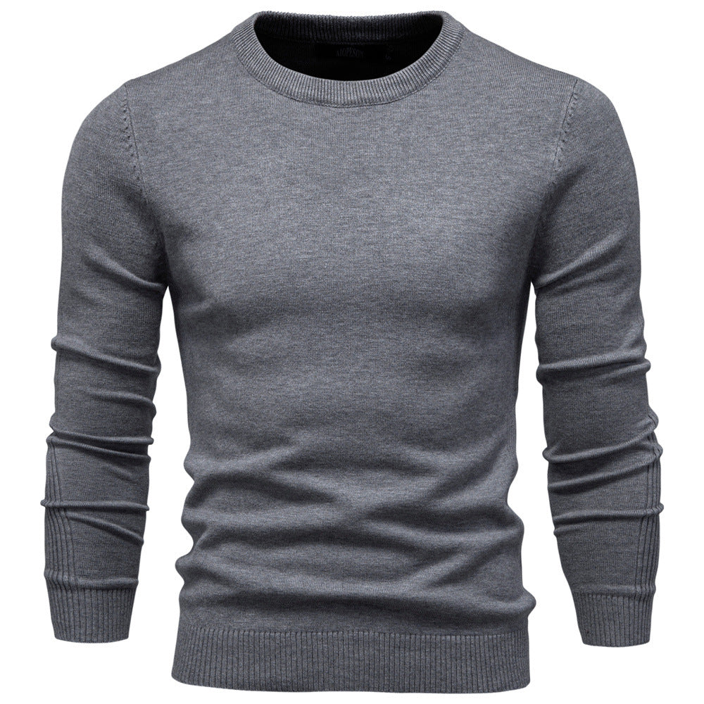 Herren Pullover Rundhals aus Baumwolle Hochwertig Bequem