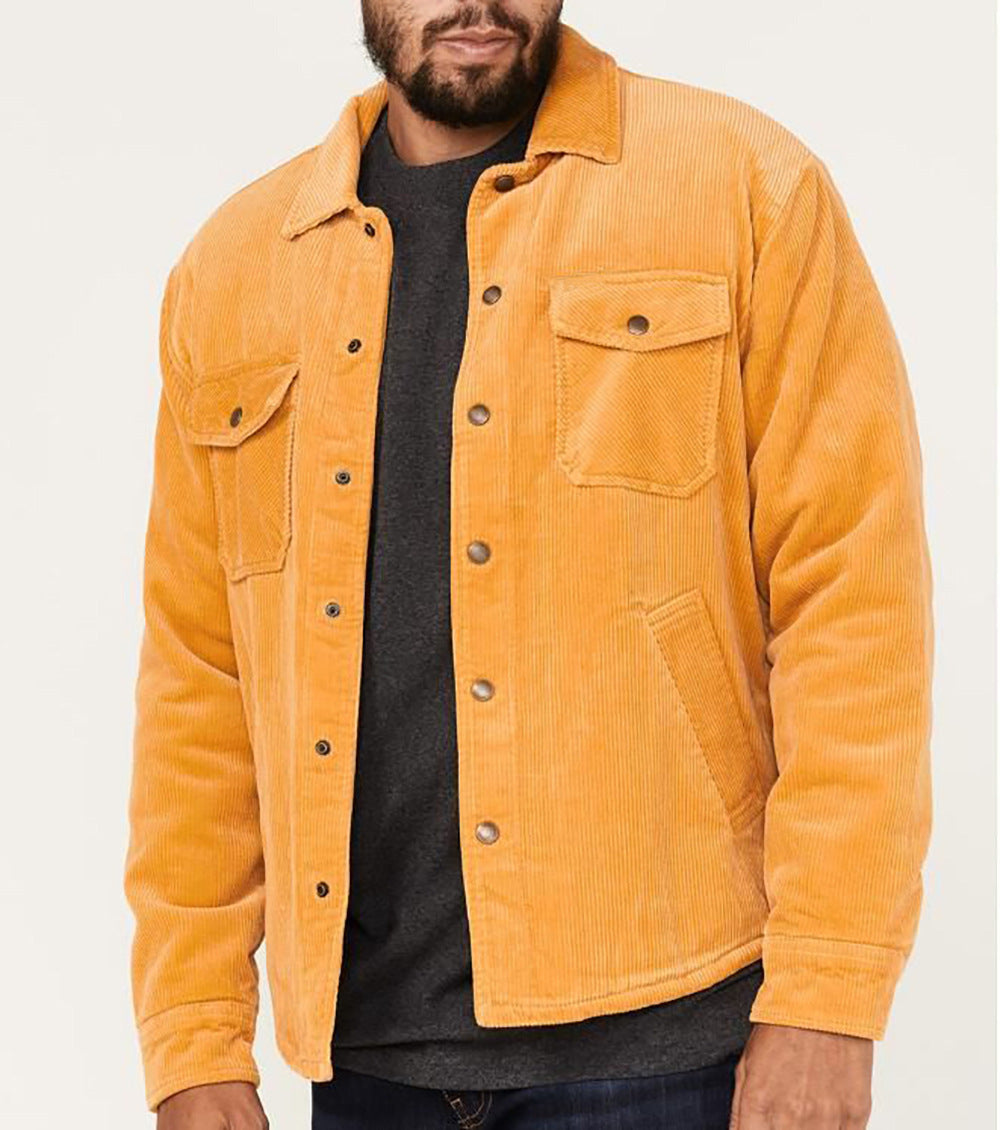 Herren Cordjacke Weich Praktisch Mit Brusttaschen