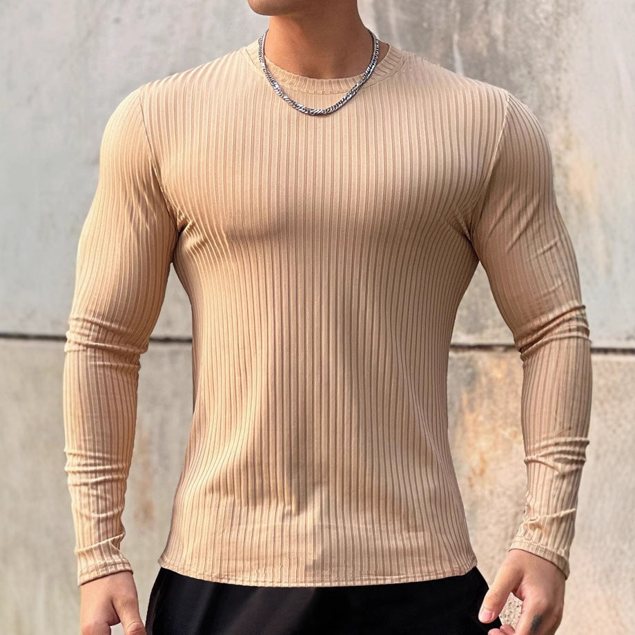 Herren Langarmshirt Feinripp Struktur Modern Berlin - BerlinGlamour