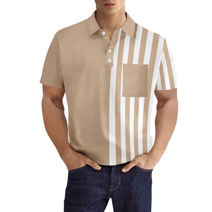 Herren Poloshirt mit Brusttasche Farbverlauf Casual